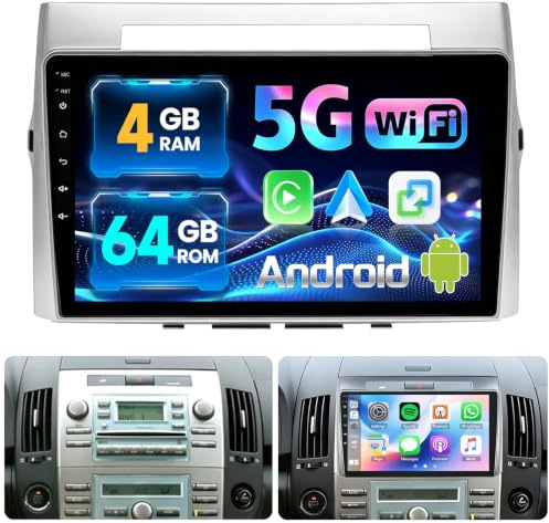 JAWSEU 4+64G Aktuell Android Autoradio für Toyota Corolla Verso AR10 2004-2009 mit Navi, 9 Zoll Bildschirm Carplay Auto Bluetooth Radio mit Android Auto RDS FM WLAN AHD Rückfahrkamera DSP