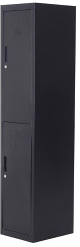Vinsetto Armoire à Casiers à 4 Niveaux Casier Vestiaire 38x46x180 cm Noir | Casier Vestiaire Métallique, 2 Portes Verrouillables, Tringle de Suspendre, Armoire de Rangement, Bureau, Garage, École