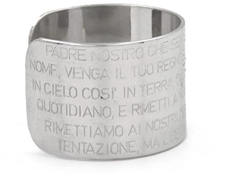 Damiano Argenti Anello Fascia in Argento 925 con incisa la preghiera Padre Nostro Argento