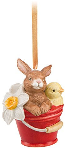 Goebel Jahresornament 2018 Osterhase, Porzellan, Mehrfarbig, 8,5x6,5x6cm