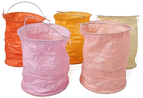 kadoh Papier-Lampions (5 St.) • Lichtertüten in Fruity • Partydeko für Hochzeit, Geburtstag, Fasching • Größe M