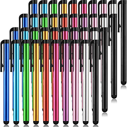 Outus 40 Pièces Stylets Capacitifs Stylets pour Dispositifs d'Écrans Tactiles Universels, Compatibles avec Iphone, Ipad, Tablette (10 Couleurs)