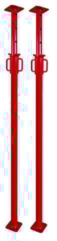 GBM Baustütze 1,6m bis 2,9m | Universalstütze 8kg | Montagestütze mit unverlierbarem Sicherheitshaken | bis 1.600kg Traglast (2 Stück)