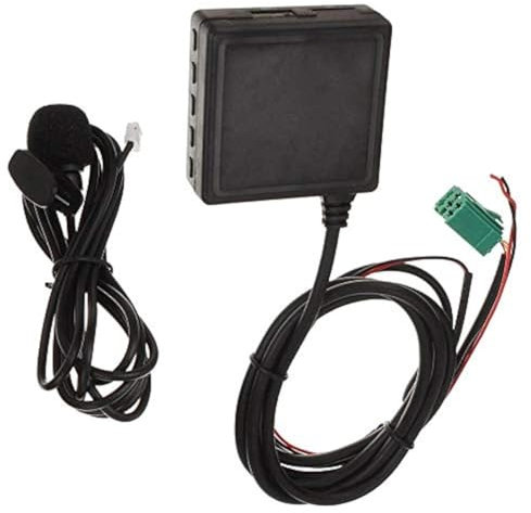 KASER Cable AUX Bluetooth Compatible para Renault Clio Espace Kangoo Koleos Laguna Megane Modus Scenic Twingo Autoradio 2005-2012 Update List Conector Mini ISO Micrófono con Llamadas Manos Libres