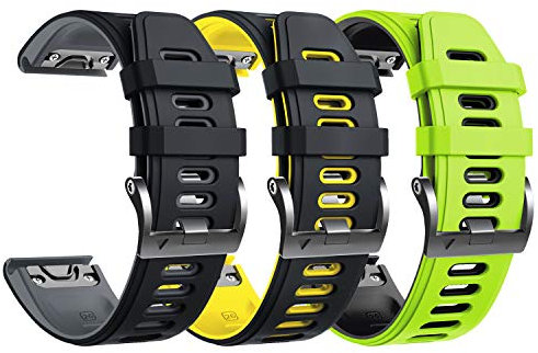 NotoCity Armband für Garmin Fenix 6x/6x Pro/5x/5x Plus/7x/7x Pro/8 51mm, Quickfit 26mm Uhrenarmband für Garmin Enduro 2, Fenix 3/3 HR, Instinct 2X, Epix Pro 51mm, Descent MK1/2 Quatix 7X(3 Stück-1)