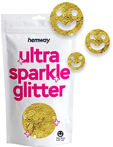 Glitzernde Smiley-Gesichtsform ultrafunkelnde Pailletten Party-Dekoration Gold für Nägel Körper Gesicht Kunsthandwerk 50 g