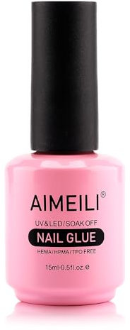 AIMEILI 15ml Nail Glue Colle Faux Ongles Gel UV/LED Nail Bond Colle Clair