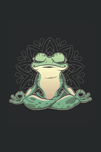 Notizbuch: Yoga Notizbuch | 6x9 Zoll DIN A5 | 120 Seiten Punktraster | Laubfrosch Notizheft | Meditation Tagebuch | Froschyoga Schreibheft | Frösche Geschenk