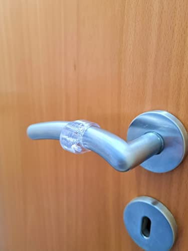 HMH-Shop Türstopper Klinke Ø 16,5mm Türklinkenpuffer Gummi transparent Türgriff Schutz flexibel Stopper für Türklinke oder Fenstergriff universell einsetzbar (4)