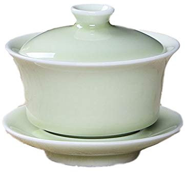 Seres Longquan – Théière en porcelaine vert jade, motif hibou céladon, 4 couleurs optionnelles, (doré)