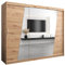 MEBLE KRYSPOL Rhomb250 Schlafzimmerschrank mit DREI Schiebetüren, Spiegel, Kleiderstange und Regalen – 250x200x62cm - Artisan