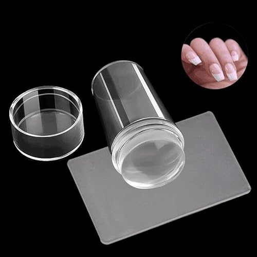 zalati Nail Art Stamper Silicone Nail Transfer Stamp for DIY French Style - Transparent