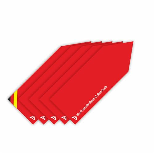 Sachverständigen-Zubehör® Magnetstreifen als [Kunststoff Pfeil KFZ] 5er Set | flexible Pfeile für Whiteboards | beschreibbar | rot leuchtend Lesezeichen | Präsentation | Gebrauchtwagen Profis