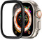 Protectores de Pantalla para Apple Watch Ultra de 49mm, Vidrio Templado 9h Marco de AleacióN de Titanio, Mantiene el Original, Sensible al Tacto，PelíCula Protectora Ligera Apple Ultra 2