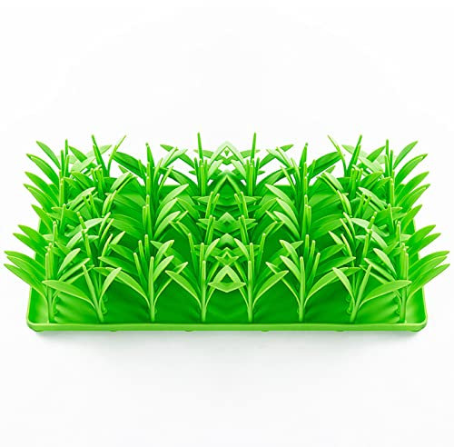 Alomejor Silicone Slow Eating Feeder Green Grass Foraging Mat Stimulates Instincts for Dog and Cat