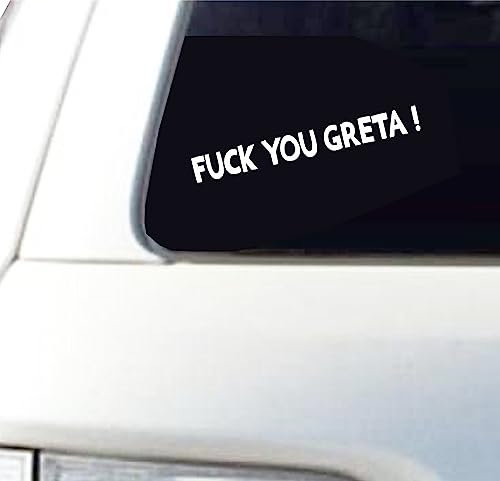 Generico Lustiger Aufkleber Greta Smile You Mittelfinger Funny Auto Motorrad Helm Aufkleber Farbe wählen -cod.1901 (010 Weiß)