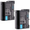 2X Blumax Akku kompatibel mit Nikon EN-EL15c |- 2400mAh -| EN-EL15b EN-EL15a EN-EL15 - NTC-Sensor & V1-Gehäuse - für Z8 Z7 II Z6 III Zf Z5 D800 D7500