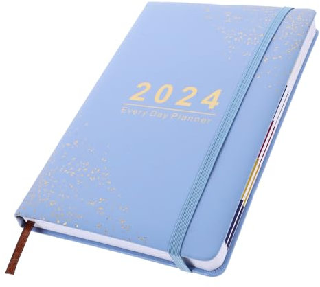 VILLCASE Agenda-Notizbuch 2024 Agenda-Buch Tägliche Agenda Notizbuch Zeitplan Planer Jahresplan Notizblock Tragbares Notizbuch Jahresplaner Notizbuch Zeitplan Notizbücher Trennlinie