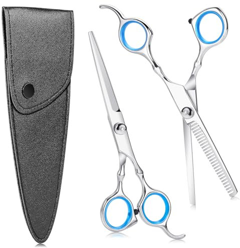 Ciseaux Coiffure, 3Pcs Kit Ciseaux Coiffure Professionnel Ciseaux Effileur avec Etui de Protection, 6,7 Pouces Ciseaux Desepaississant Cheveux pour Débutant Maison Salon