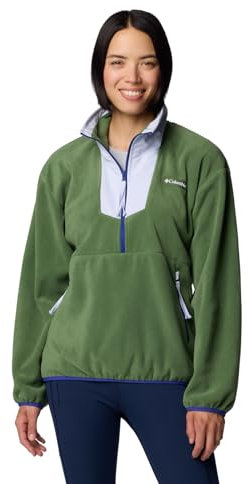 Columbia Women's Sequoia Grove Half Zip Fleece, Canteen/Snowdrift/Clematis Blue, Large