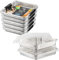HOMESHOPA Aluminium Foil Food Storage Containeres with Plastic Lids, 10 Pack Square Disposable Meal Prep Takeaway Foil Tray, Reusable Tin Foil for Cooking, Baking, Roasting Broiling, Serving