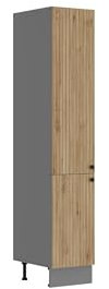 Küche AVA Artisan Hochschrank 40 cm Lamellenoptik Küchenzeile Einbauküche