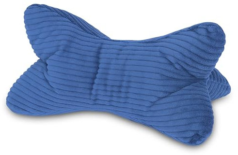 Leseknochen Cord Blau Nackenkissen Knochenkissen Nackenrolle Lesekissen Öko-Tex 100 zertifiziert und 60°C waschbar - Kissen für Nacken, Knie oder Bauch zum Lesen oder Relaxen - 38x19x19 cm