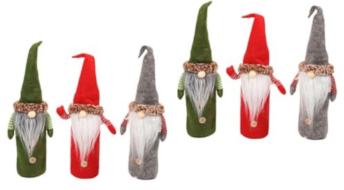 Alipis 6pièces Décorations De Bouteille De GNOME Suédois Housses pour Bouteilles De Accessoires De Table pour Fête De