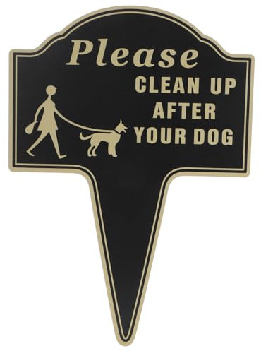 SUPVOX Panneau Chien Avertissement Crottes Et Pipi Aluminium Double Face Résistant Extérieur Jardin Parc Camping 34.5X24.5 Cm