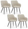 CLIPOP Esszimmerstühle 4er Set Stühle mit Armlehne, Leinen Bezug, Esszimmerstuhl Küchenstuhl Polsterstuhl, Stühle für Esszimmer (Leinen Beige,4er Set)