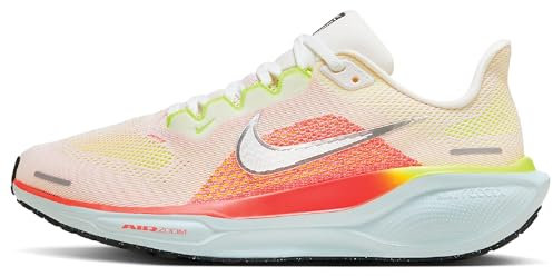 Nike Straßenlaufschuh Nike Pegasus 41 Straßenlaufschuh Für Damen, Summit White/Chrome-Bright Crimson, FD2723-100, 43 EU (W 11 US)