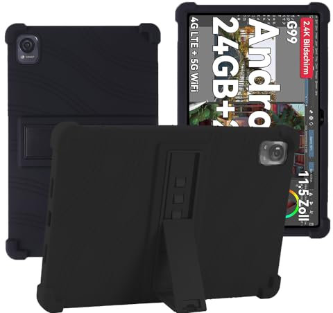 YHFZR Funda para Blackview Mega 1 Tablet, Silicón Ligera Carcasa Antideslizante con Soporte para los niños para Blackview Mega 1 Tablet 11,5 Pulgada, Negro