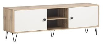 LOOKS by Wolfgang Joop Lowboard Organic, Eiche Landhaus Dekor/Cremebeige, 160 x 39 x 53,2 cm