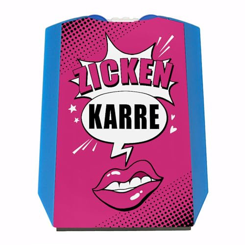 speecheese Zicke Parkscheibe mit Spruch Zickenkarre Kussmund-Lippen Prinzessinnen-Comic Retro-Vintage-Stil in Pink