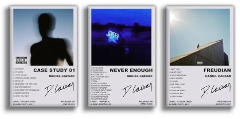 NebulaNova Sänger Daniel Caesar Albumcover Kunst-Dekoration Poster Leinwand Poster Schlafzimmer Dekor Sport Landschaft Büro Zimmer Dekor Geschenk Unframe-Stil 20 x 30 cm