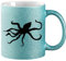 Huuraa Glitzertasse Oktopus Silhouette Geschenk 330ml Blau Oktopus Präsent