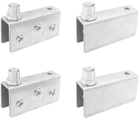 Lot de 2 paires de charnières de porte en verre, charnières pivotantes d'armoire, charnières de porte de douche en verre pour verre de 8 à 10 mm d'épaisseur (M)