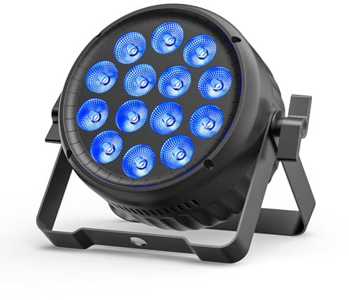 Oloaxolx Projecteur LED 210 W RGBW, 8CH/DMX512, éclairage de fête, 4 modes de contrôle, 6 modes d'éclairage, sensibilité pour performance, activité, mariage, bar, théâtre, Halloween, Noël