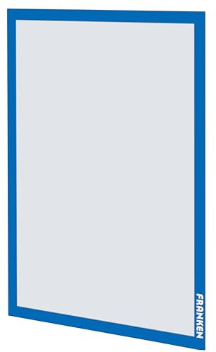 Franken Aushangrahmen PRO DIN A3, Selbstklebender Info-Rahmen, 2 Stück, Hoch und Querformat, Transparente Hartfolie mit magnetischem Verschluss, Blau, AR15032