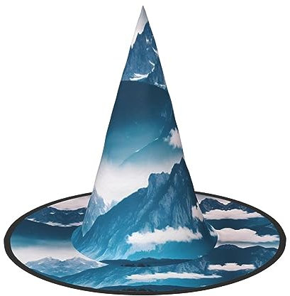 ETASUIOL Zauberer-Halloween-Hüte mit Landschaft und Bergen, unverzichtbar, bequem, leicht und faltbar
