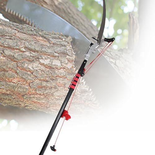 Teleskop Astschere mit Seilzug 360-720cm Astsäge mit Teleskopstiel, Einstellbare Länge Seilzug Gartensäge Baumsäge,Garten Baumstangen-säge Teleskop Astsäge 2in1 Nylon Seilzug(5.4M (18FT))