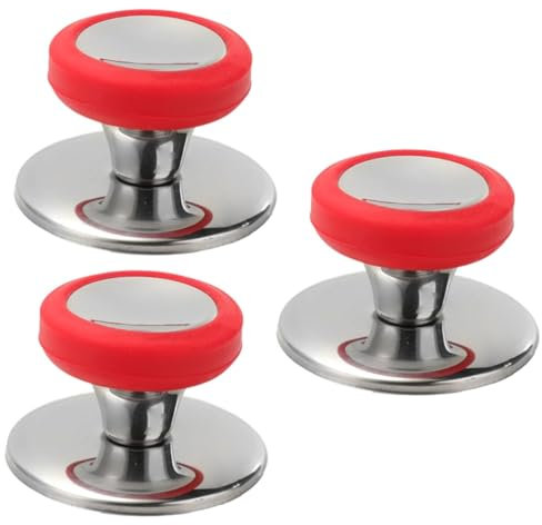 ABOOFAN 3st Deckelgriff Aus Silikon Topfdeckel-Handschuhe Küchenversorgung Topfknopfabdeckung Verbrühschutzhülsen Topf-Gadget Deckelknaufhülsen Abdeckungen Für Topfgriffe Topfschutz Metall