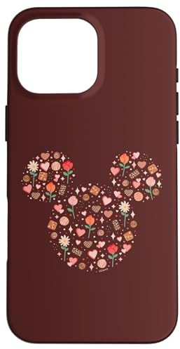 Hülle für iPhone 16 Pro Max Disney Mickey Mouse Icon Fill mit Pralinen, Blumen, Herzen, Liebe