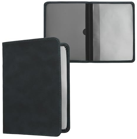 kwmobile Custodia Libretto Circolazione Auto in Simil Pelle Scamosciata - Portalibretto con Scomparti Tessere Patente - Foderina Porta Documenti blu scuro