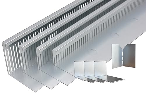 Premium Kiesfangleiste Magnelis Stahl 100mm x 4 Meter KantFuchs24 Randabschluss Kiesbeläge Flachdächer wartungsarm und korrosionsgeschützt 4x 1 Meter mit 3 Stoßverbindern und 1 Eckverbinder