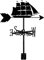 QKPFCVG Girouette à Montage sur Toit de Style voilier, kit d'indicateur de Direction du Vent pour décoration de Bateau, Support métallique pour pelouse de Jardin extérieur, girouette, voilier