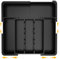 GLOSKIN Cuberteros para Cajon Cocina, Organizador Cubiertos con 6 Compartimentos Extra Grandes, Organizador Cajones Cocina de 37 * 33 cm, para Vajillas de Cocina, Almacenamiento de Cajones, Negro