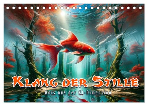 Klang der Stille - Kois aus der KI Dimension (Tischkalender 2026 DIN A5 quer), CALVENDO Monatskalender: KI-Kois: Reise des Staunens. (CALVENDO Tiere)