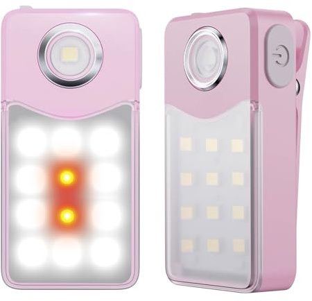 Tubasion 2-Pack Running Lights USB-C Rechargeable, 3 Modes Upgraded 2-uses Clip on Torch, IPX7 Waterproof Compact LED Flashlight for Working, Cycling, Running, Camping and Safety Warning (Pink)