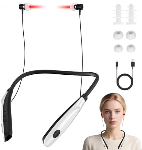 Relassy Tinnitus Infrarot Ohrstöpsel,2 in 1 Rotlicht Tinnitus Kopfhörer,650nm Tinnitus Gerät für Reduziert Tinnitus-Schmerzen,Tinnitus Ohrstöpsel für Nase und Ohren(erzeugt Keine Wärme)